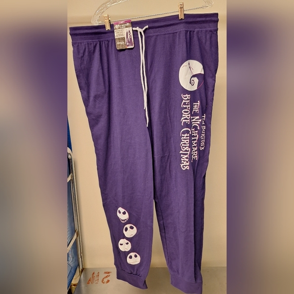 NWT 2XL Purple Disney Nightmare Before Christmas Joggers - Picture 1 of 5